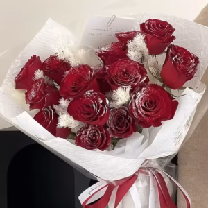 Frosted Love｜15 Red Roses Bouquet