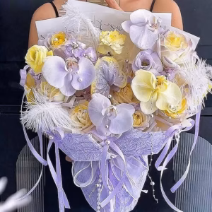 Twilight Rhapsody｜Orchids & Roses Mixed Bouquet