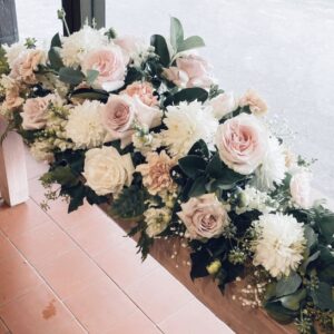 Casket funeral flower arrangement 1000Lx500W 3