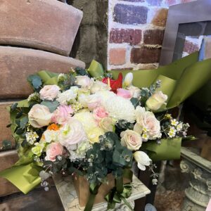 Peony, Rose & Anthurium Bouquet