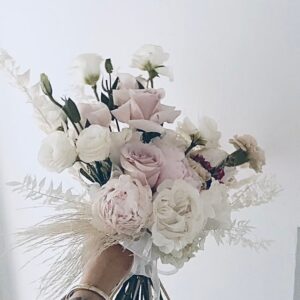 Peony , rose and Catnation bridal Bouquet