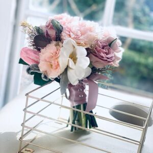 Rose and sea holly bridal Bouquet