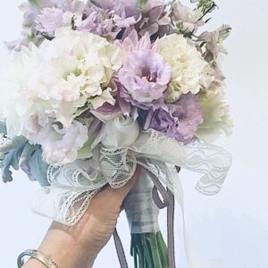 Rose, delphinium and lisi bridal Bouquet