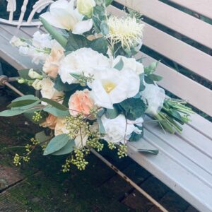 Rose ,tulip and mini gum nut bridal bouquet