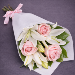 Elegant Lilies and Roses Bouquet –