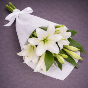 Elegant White Lilies Bouquet –