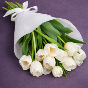 Elegant White Tulip Bouquet –