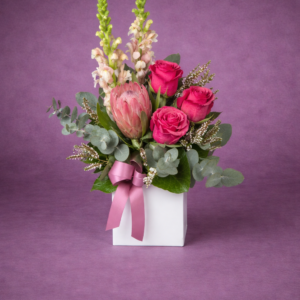 Floral Arrangement in a White Box –