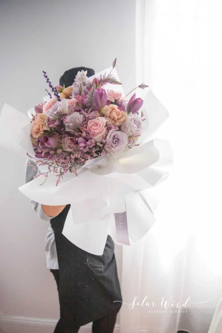 My Love – Purple & Peach Rose Bouquet delivered to Redfern by Iris Florist