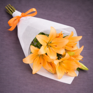 Orange Asiatic Lilies Bouquet –