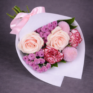 Soft Pink Blooms in Crisp Wrap –