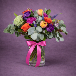 Vibrant Bouquet in a Glass Vase –