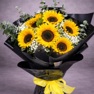 Yellow Sunflowers in Elegant Wrap